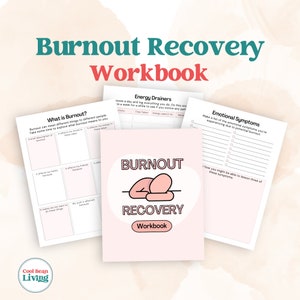 Burnout Recovery Workbook | Printable Stress Management Worksheets for Reducing Mental and Physical Fatigue