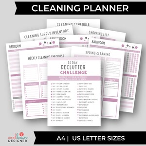 printable all-season cleaning planner in A4 and US letter sizes