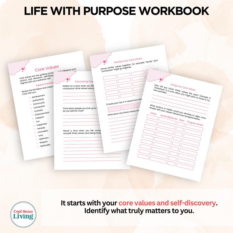 Life Purpose Worksheet.pdf Life With Purpose Workbook | Printable Self-discovery Journal ...