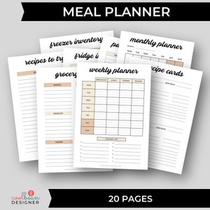 printable meal planner with 20 pages