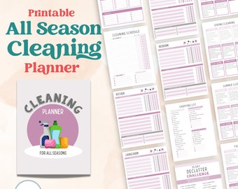 Cleaning Planner for All Seasons | Printable Decluttering Schedule | Home Cleaning Checklist