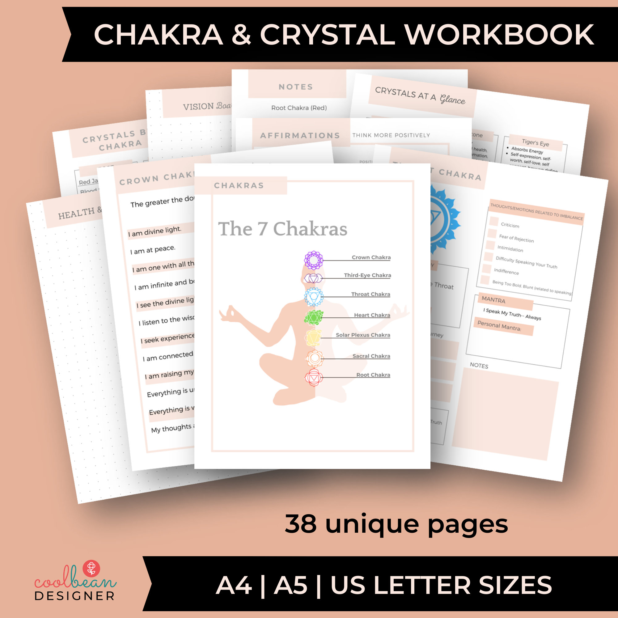 Beginners Chakra &amp; Crystal Healing Workbook Printable - Etsy