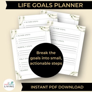 Break the goals into small actionable steps with this instant PDF download