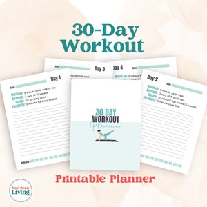 Printable Workout Planner | 30-Day Fitness Challenge | Exercise Plan