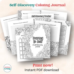 Guided Coloring Notes Self-discovery Guided Coloring Journal | Printable Prompts for Inner ...