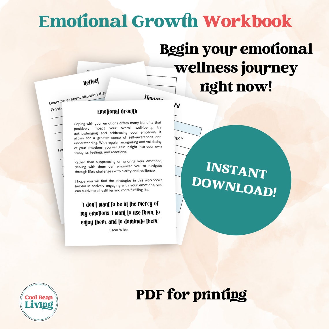 Emotional Growth Workbook | Balance Emotions for Inner Peace and Self ...