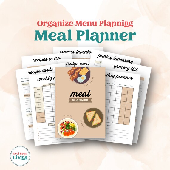Printable Meal Planning, Grocery List and Recipe Cards | Weekly Menu Planner