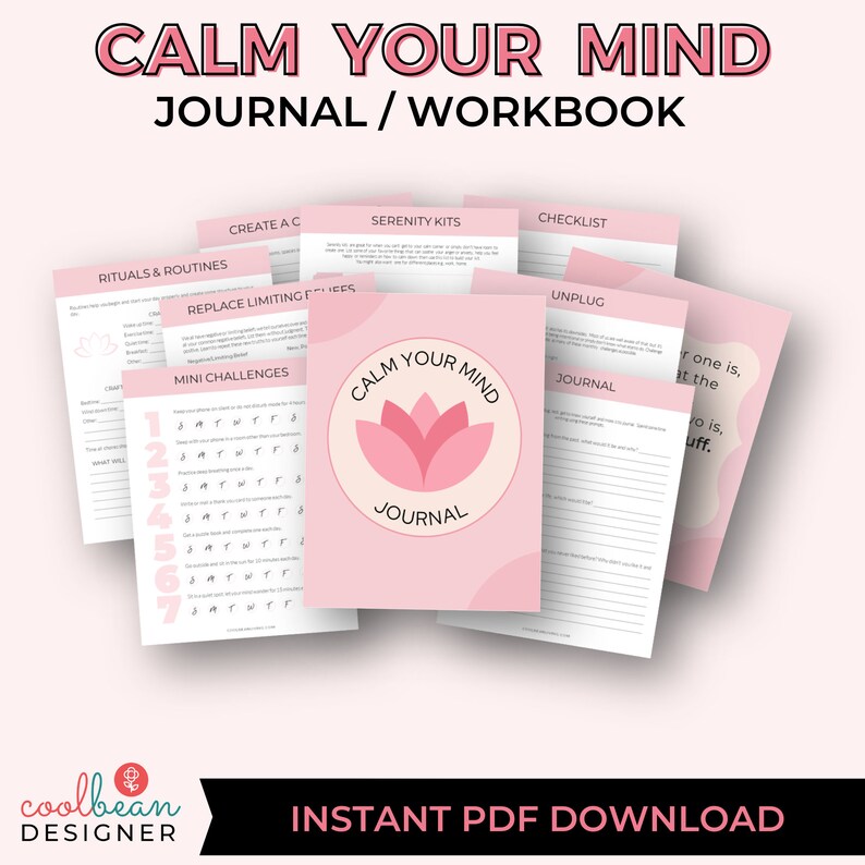 Calm your mind printable workbook/journal