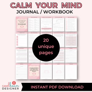 20 unique pages in this instant PDF download printable workbook/journal that comes in A4, A5 and US letter sizes