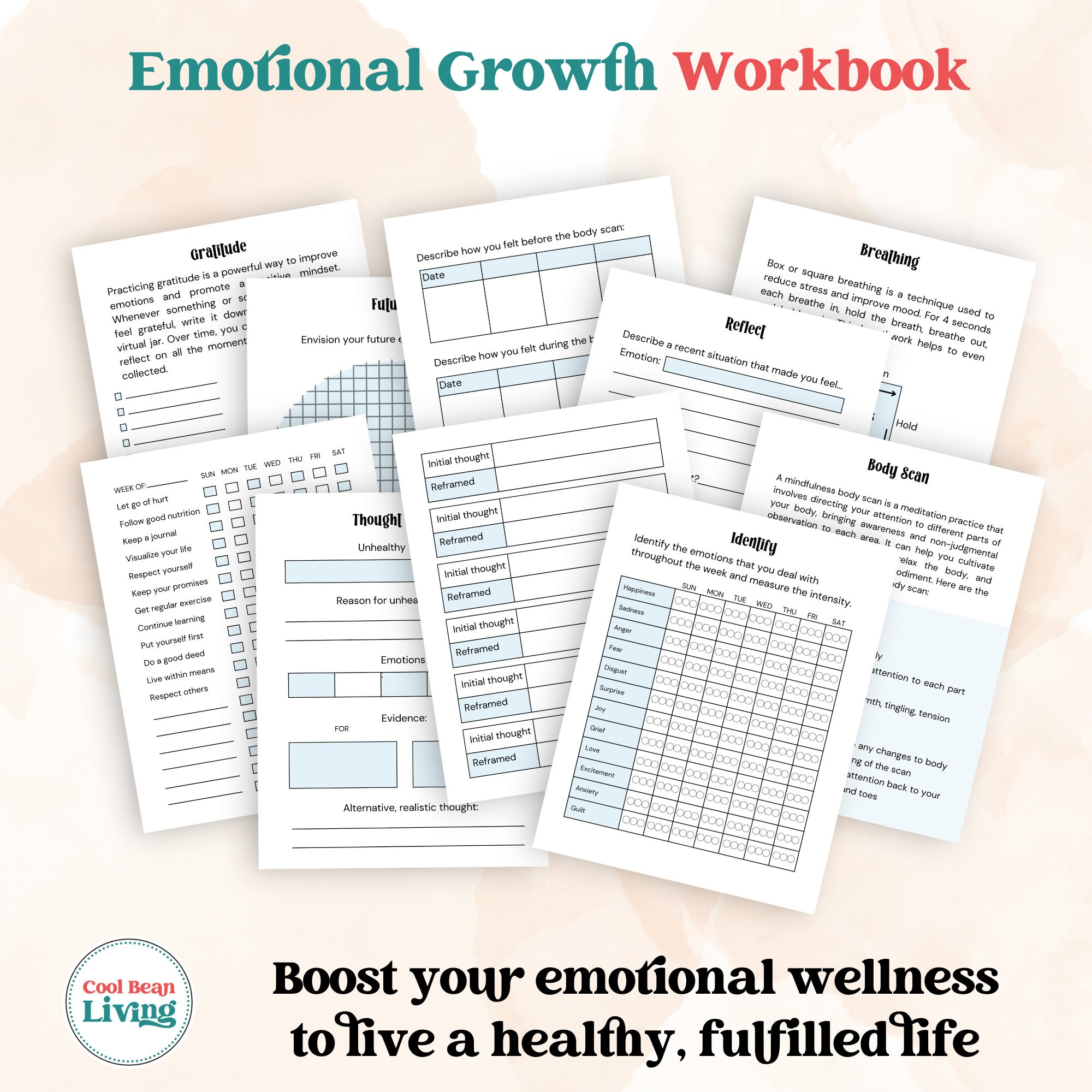 Emotional Growth Workbook Balance Emotions for Inner Peace and Self ...