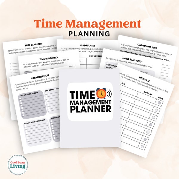 Time Management Planning Tool | Learn Best Productivity Practices | Printable Exercises and Activities