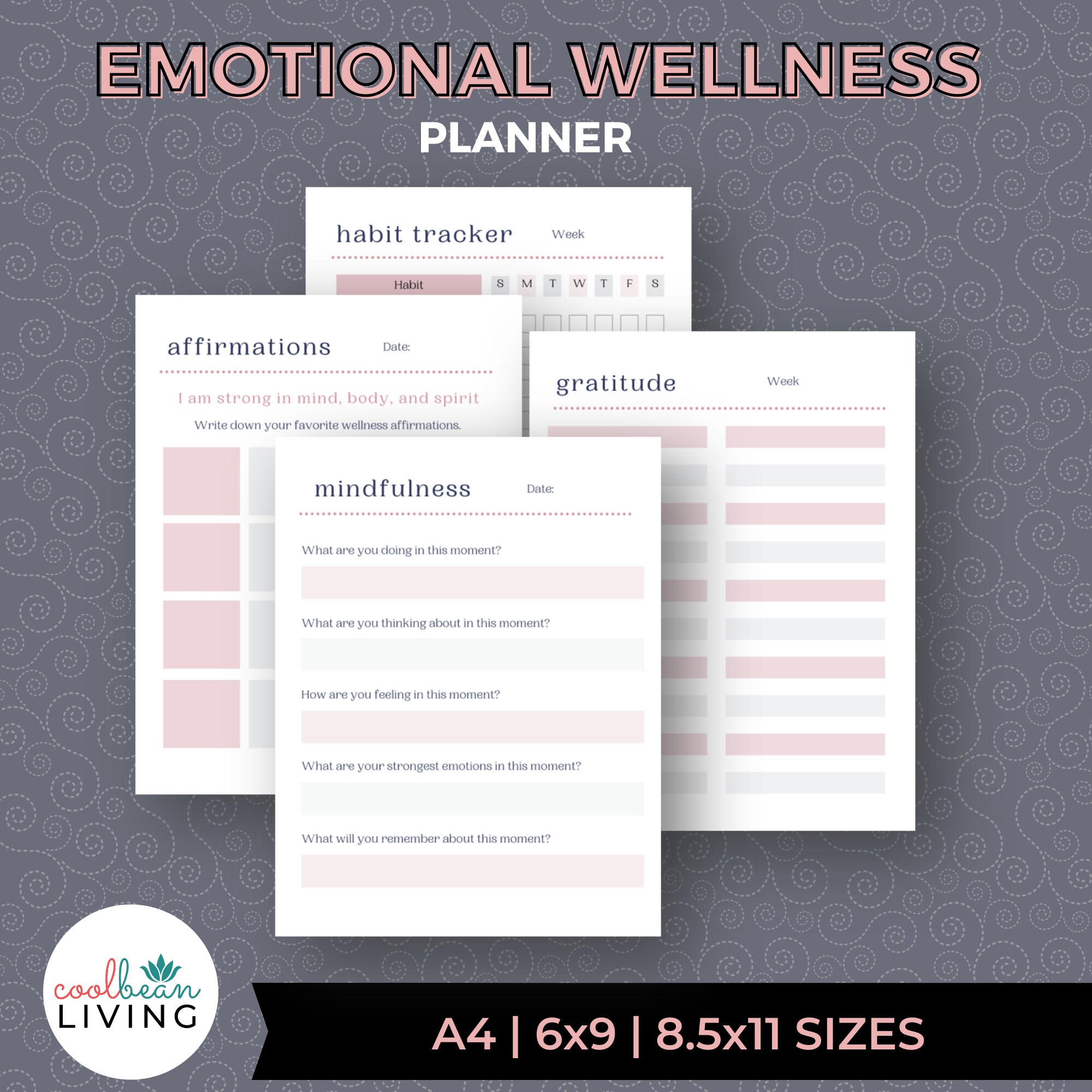 Emotional Wellness Planner Printable Daily Self-care and Wellbeing ...