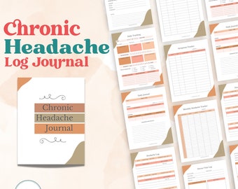 Rastreador de dolor de cabeza crónico / Diario de migraña imprimible / Registro de seguimiento del dolor