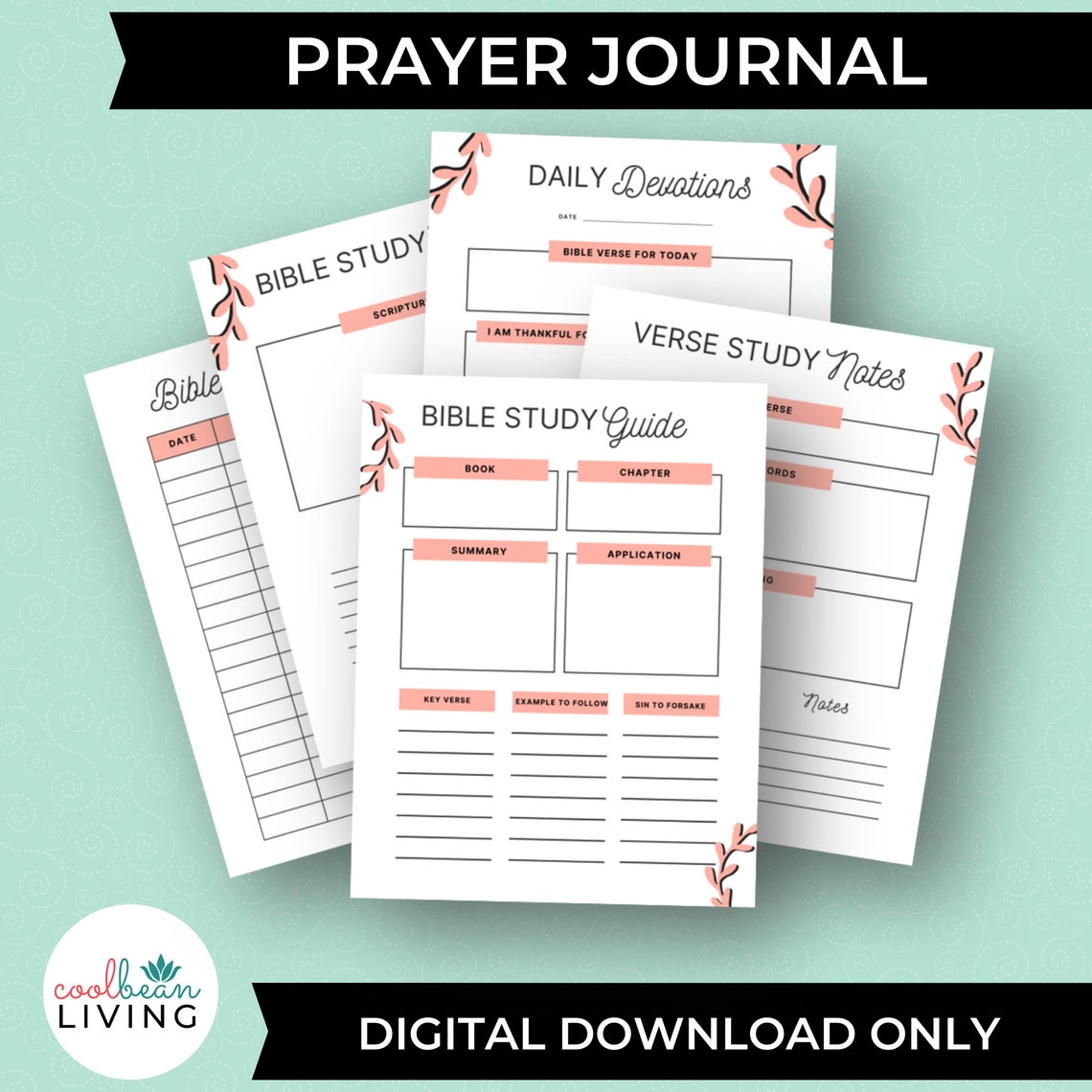 Printable Devotional Prayer Journal | Christian Scripture Bible Study ...