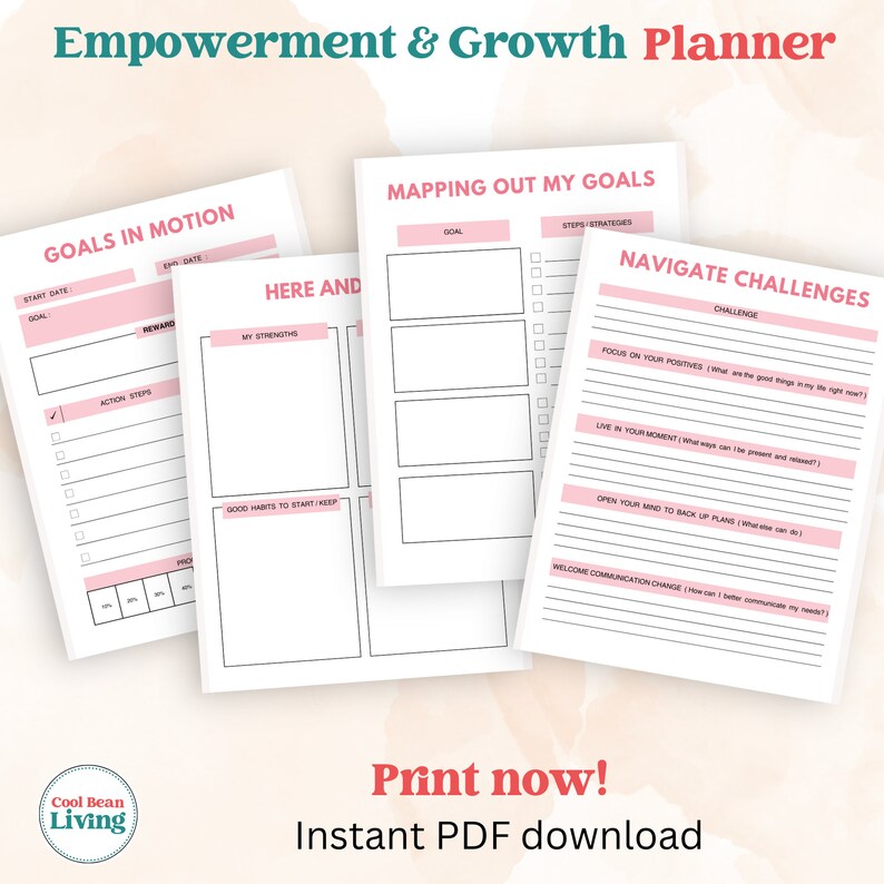 Printable Personal Growth Planner | Empowerment Workbook | Self ...