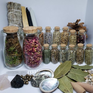 Witchcraft / Baby Witch Apothecary Starter Set / Gift Set Includes Crystals, Herbs, Flowers & Much More! Includes Free Shipping in USA