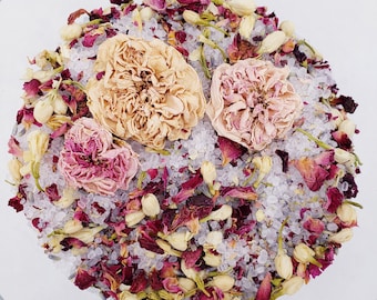 Aphrodite Bath Salts: Rose, Jasmine & Lavender, Essential Oils