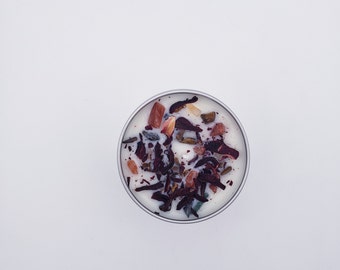 Ostara Crystal Candle