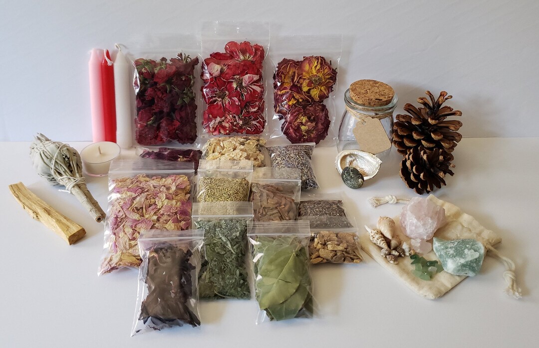 Love Spell Kit: Herbs, Crystals, Flowers & Spell Bottles - Etsy