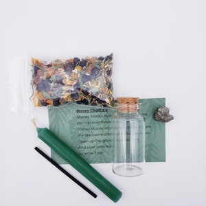Mini Money Spell Kit: Herbal Blend, Crystal & Candle image 5
