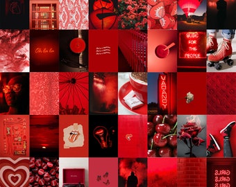 pix Baddie Red Aesthetic Collage Wallpaper red photo collage etsy