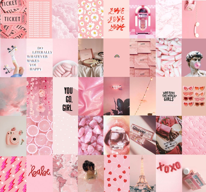 Light Pink Peachy Wall Collage Kit - Etsy