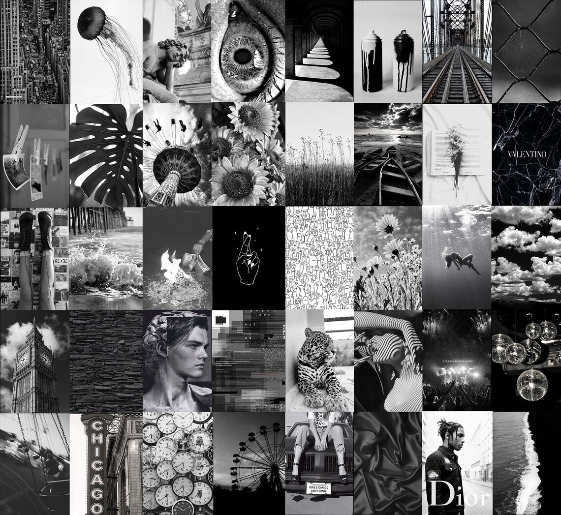 Black and White Wall Collage Kit - Etsy