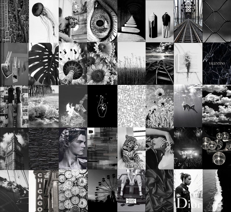 Black and White Wall Collage Kit | Etsy