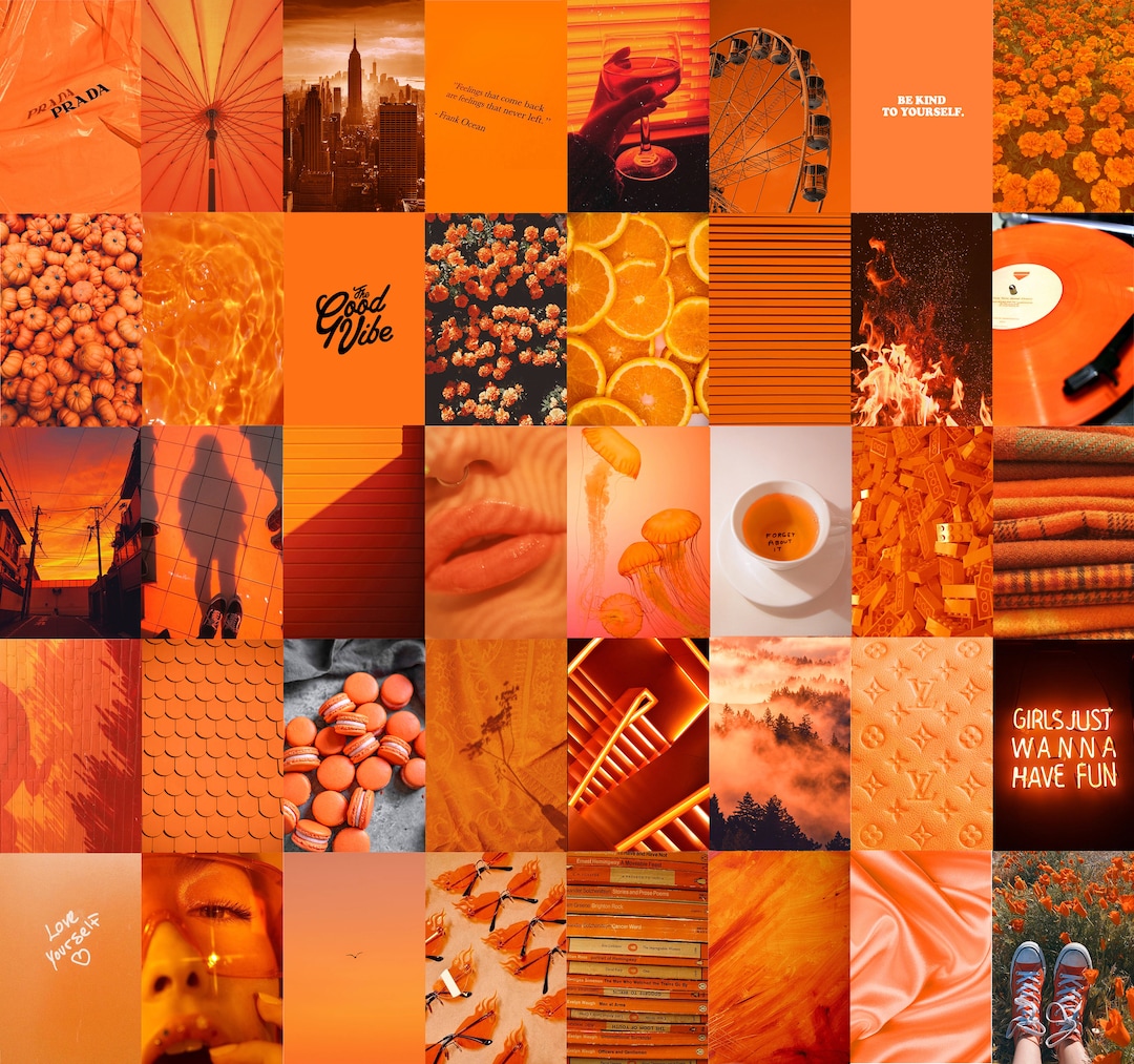 Aesthetic Orange Wall Collage Kit - Etsy
