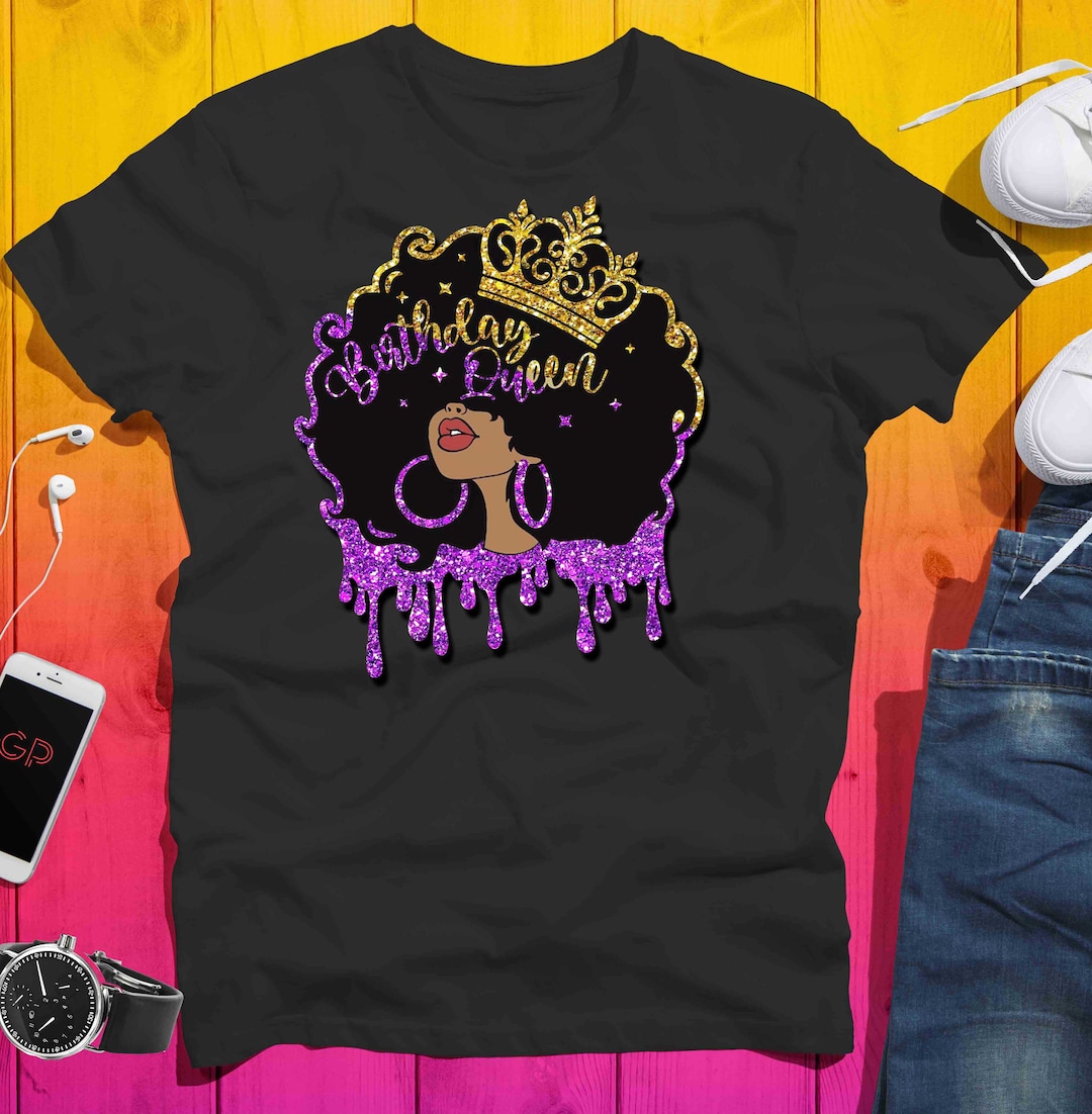 Black Girl Magic Birthday Goddess Shirt Gold Party Gift