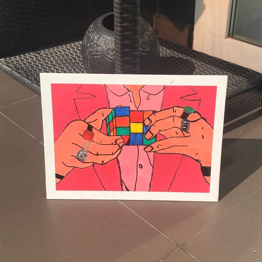 Cube 9x12 HARD CANVAS Harry Styles 