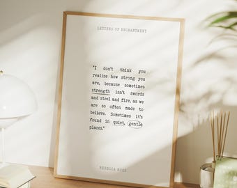 Divine Rivals Art Print | Book Quote | Rebecca Ross | Letters of Enchantment | Bookish Art | Bookish Print | Wall Decor | Digital Download