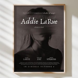 The Invisible Life of Addie LaRue Art Print | Books as Movie Poster Prints | Bookish Art | Bookish Print | Digital Download