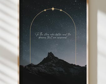 Velaris Art Print | To The Stars Who Listen | ACOTAR Quote | Night Court Prints | ACOTAR Merch | Bookish Art | Poster Prints
