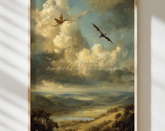 Tairn und Andarna Dragon Kunstdruck | Viertes Flügel Zitat | Rebecca Yarros | Drachen Fantasy Wand Kunst Dekor | Fantasy Bookish Poster Print
