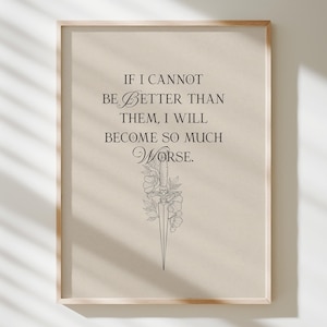 I Will Become So Much Worse | The Cruel Prince | Holly Black | The Folk of the Air | Bookish Art | Bookish Art Print | Digital Download