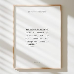 If We Were Villains Art Print | Book Quote | M.L. Rio | Dark Academia | Bookish Art | Bookish Print | Quote Wall Decor | Digital Download image 1