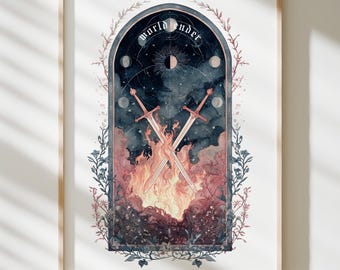 World Ender The Book of Azrael | Samkiel & Dianna | TBOA Art Print | Fantasy Bookish Wall Art | Poster Prints