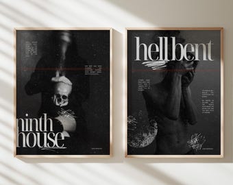 Ninth House Hell Bent Art Print | Set of 2 Posters | Dark Academia | Bookish Art | Bookish Print | Instant Download | Digital Download