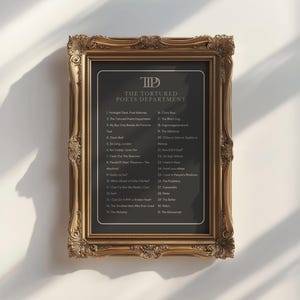 Taylor Swift Digital Art Print | The Tortured Poets Department: The Anthology | Album TTPD | Lista utworów | Swiftie | Pobieranie cyfrowe