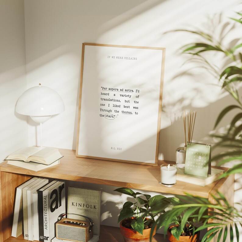 If We Were Villains Art Print | Book Quote | M.L. Rio | Dark Academia | Bookish Art | Bookish Print | Quote Wall Decor | Digital Download image 2