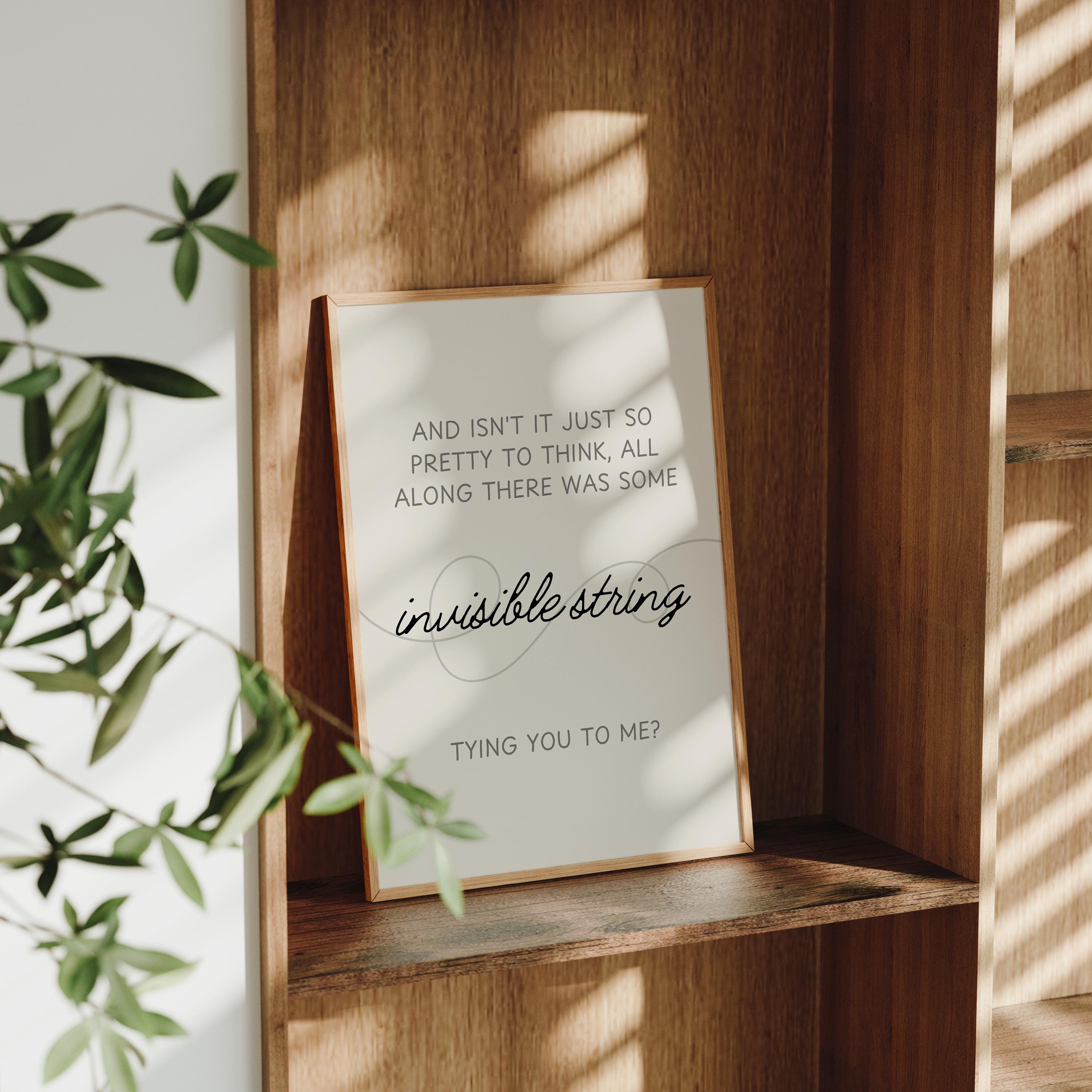 Taylor Swift Digital Art Print | "invisible string" | Folklore Album | Song Lyrics | Swiftie | Wall Art Decor | Digital Download