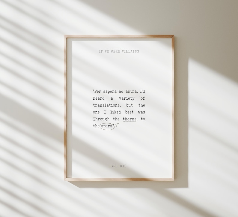 If We Were Villains Art Print | Book Quote | M.L. Rio | Dark Academia | Bookish Art | Bookish Print | Quote Wall Decor | Digital Download image 1