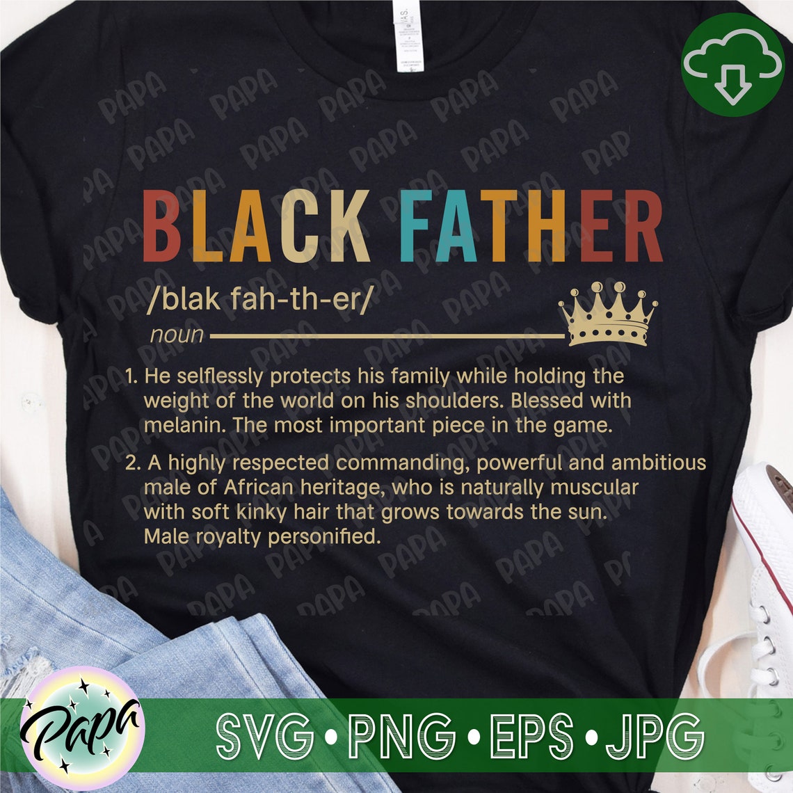 Black Father Noun Definition SVG Digital File Download Black Etsy