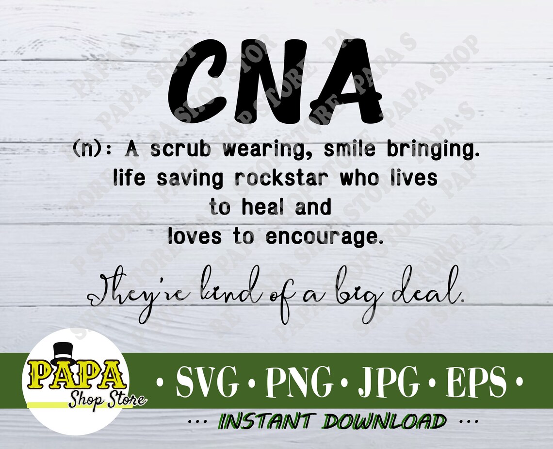 CNA Definition Svg Scrub Wearing Cna Svg Frontline Cna Svg Etsy