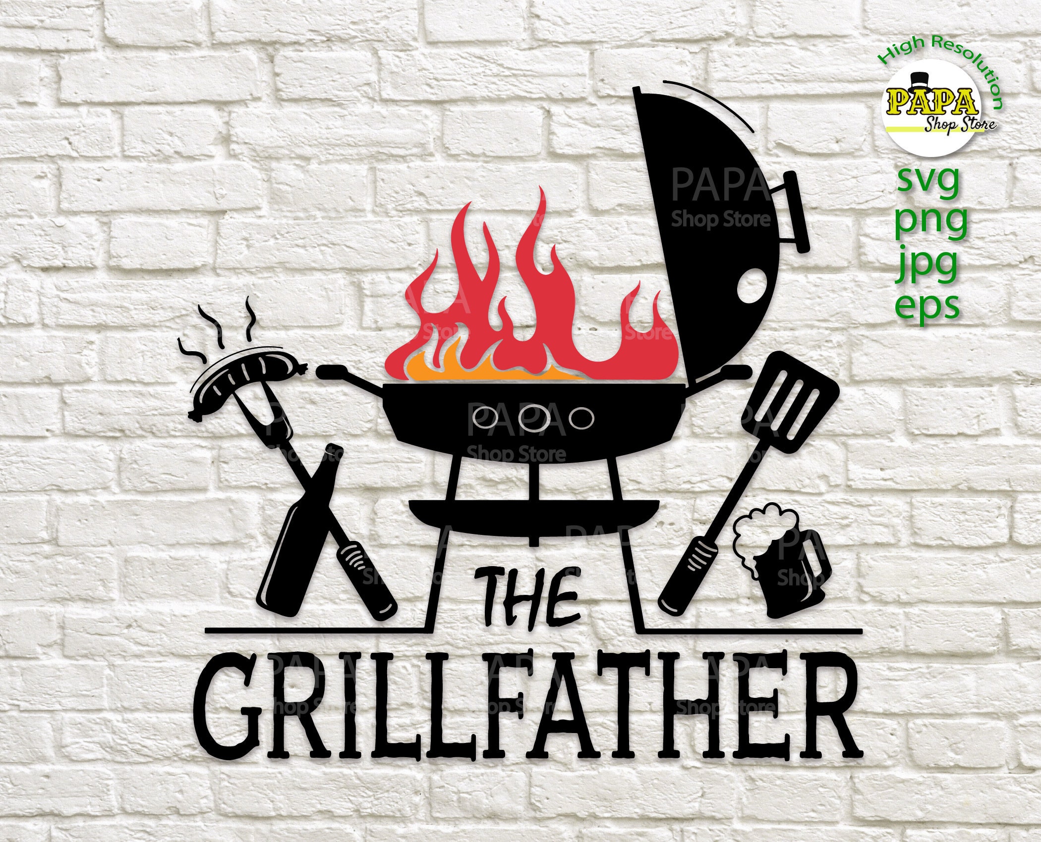 The Grillfather Svg Dad Svg Fathers Day Svg Grill Master Etsy
