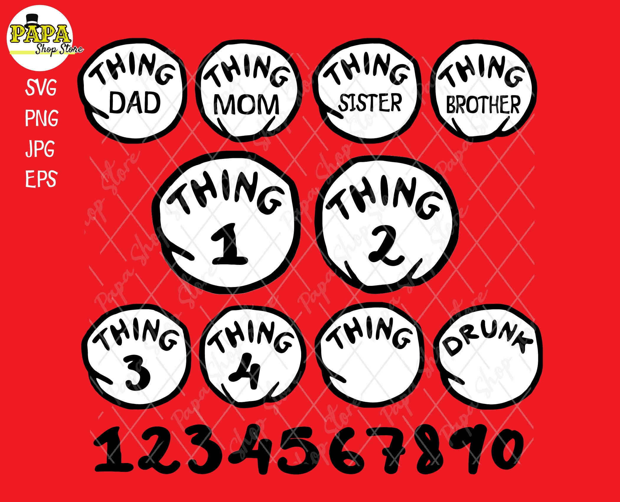 Cosa 1 Cosa 2 Svg Cosa Familia Svg Dr Svg Seuss Svg | Etsy