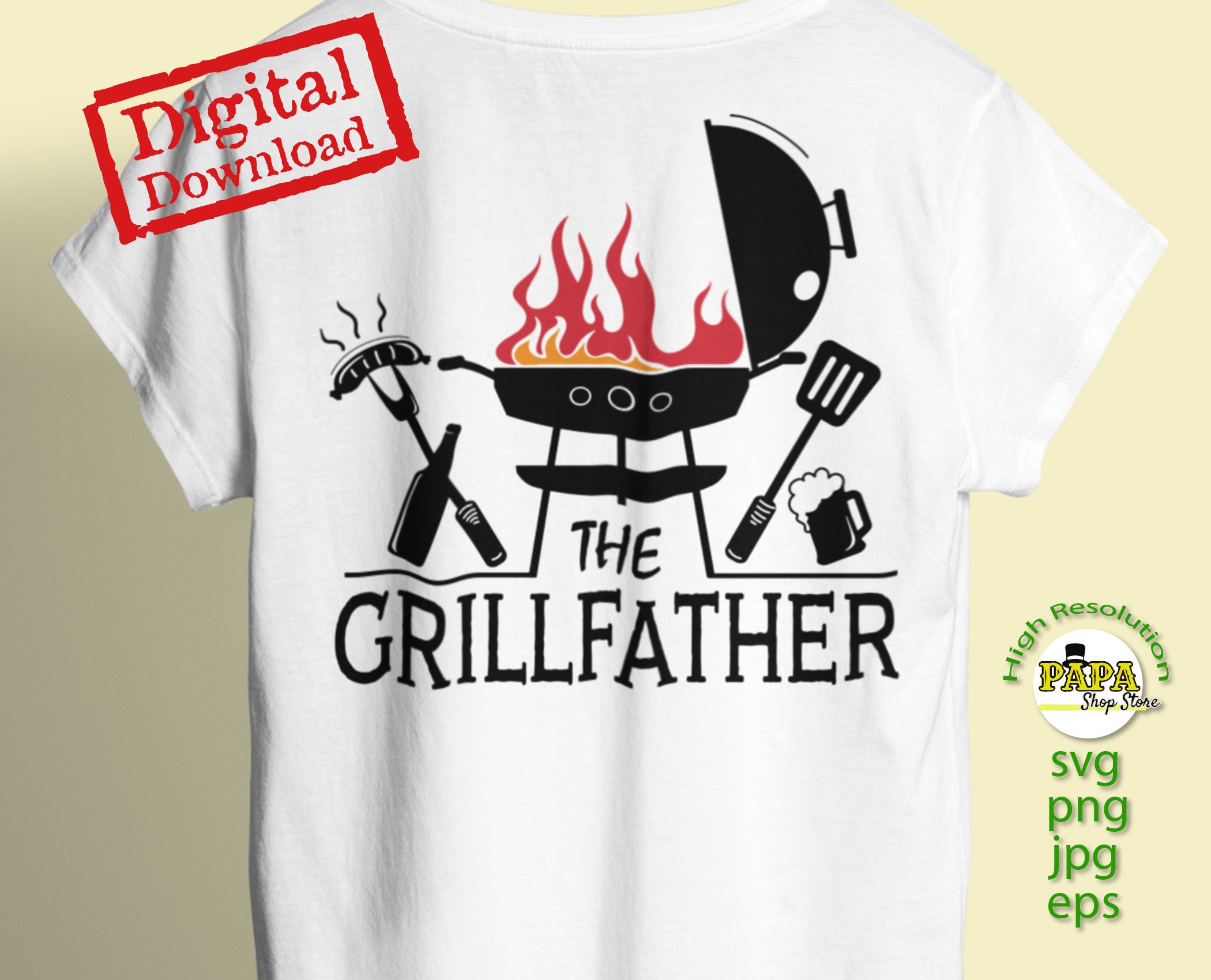The Grillfather Svg Dad Svg Fathers Day Svg Grill Master Etsy