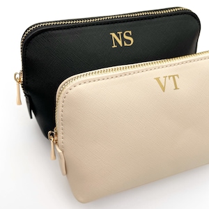 Neceser de maquillaje personalizado: organizador de viaje de piel sintética para cosméticos, regalo para ella, estuche para cosméticos y artículos de aseo.