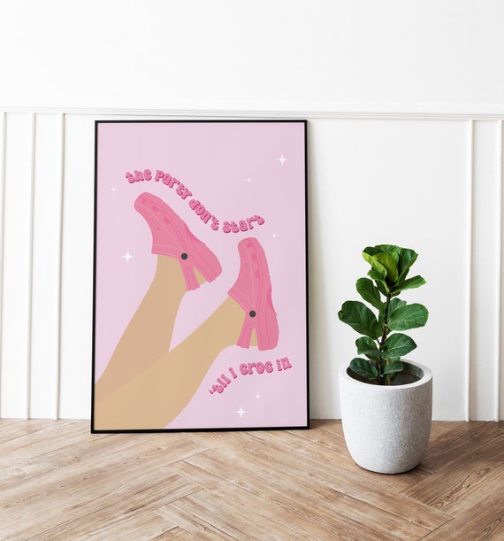 Crocs Wall Print, Feet in Air Illustration, Crocs Clog Shoes